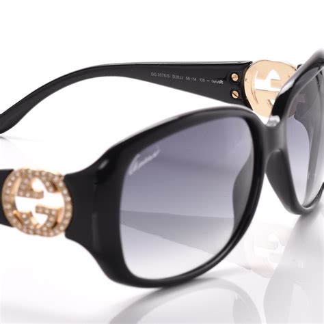 gucci crystal gg glasses|black Gucci sunglasses.